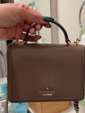 kate spade Brown Leather Top-Handle Satchel with Gold Hardware